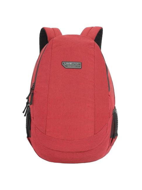 lavie sport peak red polyester solid laptop backpack - 34 ltrs
