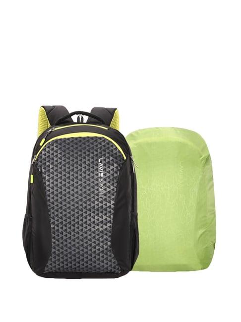 lavie sport rapid black & grey polyester medium laptop backpack with rain cover