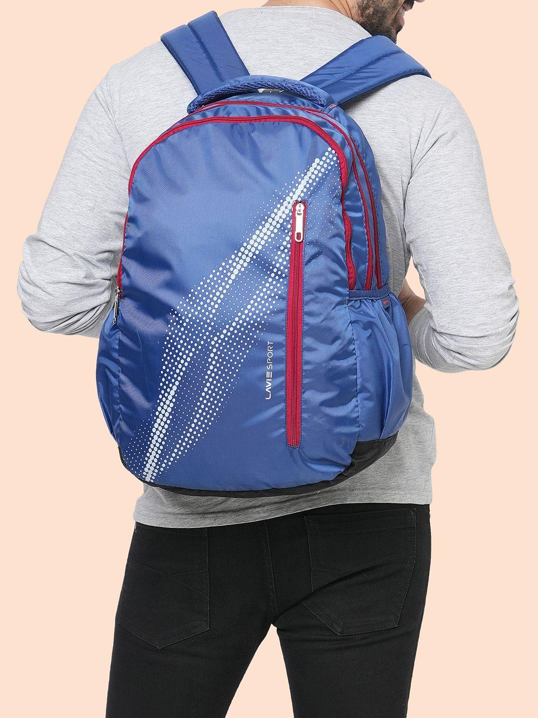 lavie sport unisex blue & green graphic atlantis laptop backpack 32 l