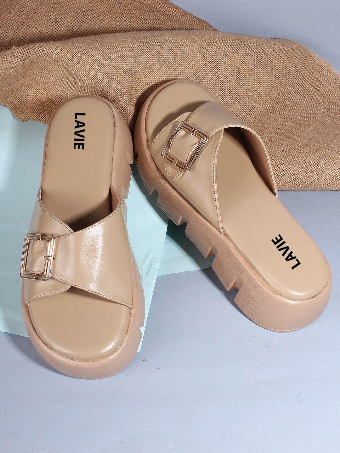 lavie women beige comfort heel sandals