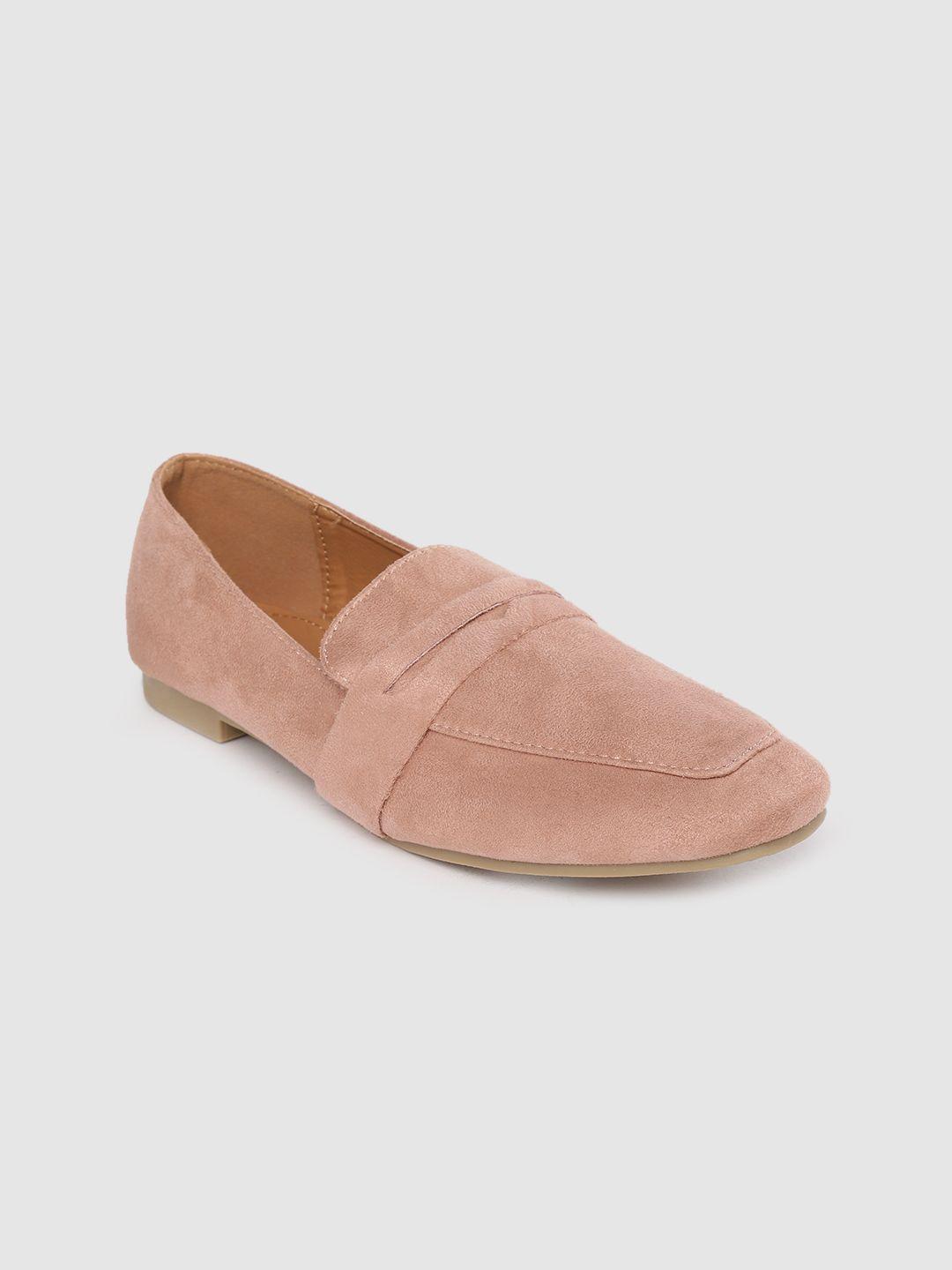 lavie women dusty pink solid penny loafers