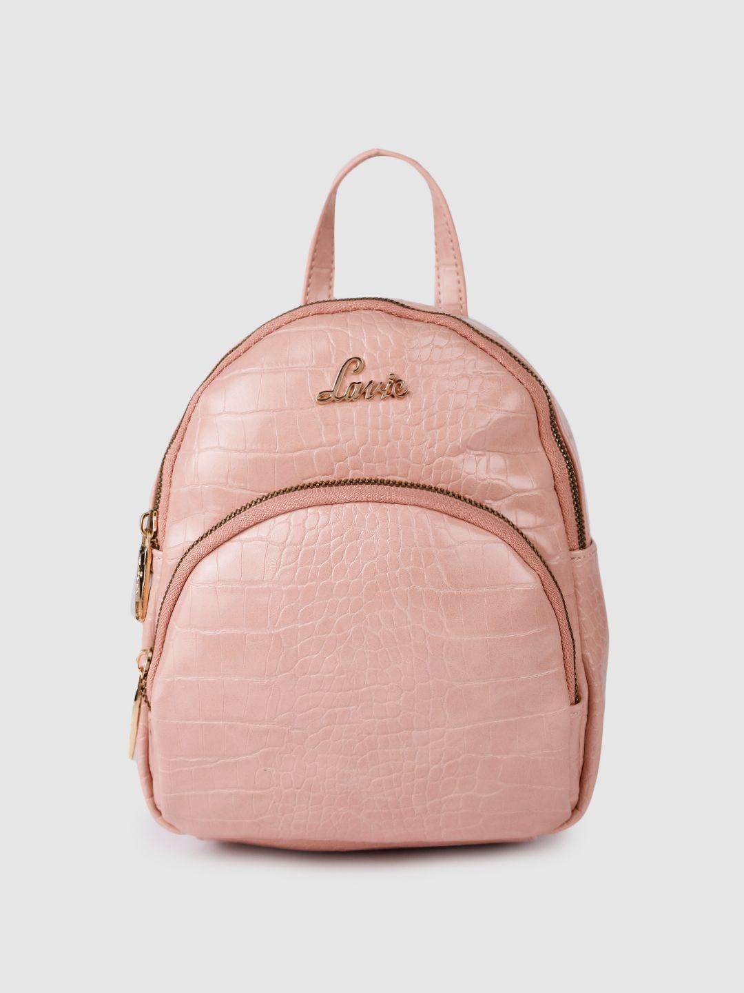 lavie women pink animal textured backpack