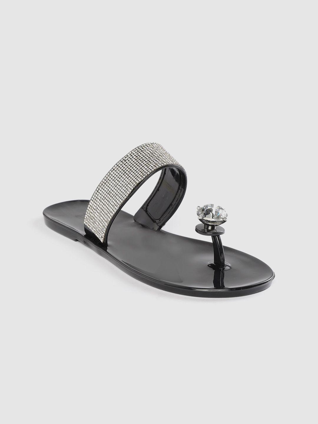 lavie women silver-toned embellished open toe flats