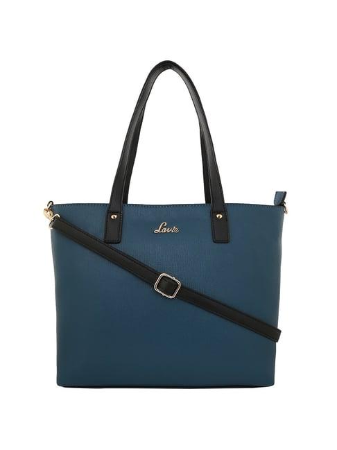 lavie adelajda teal blue solid shoulder handbag