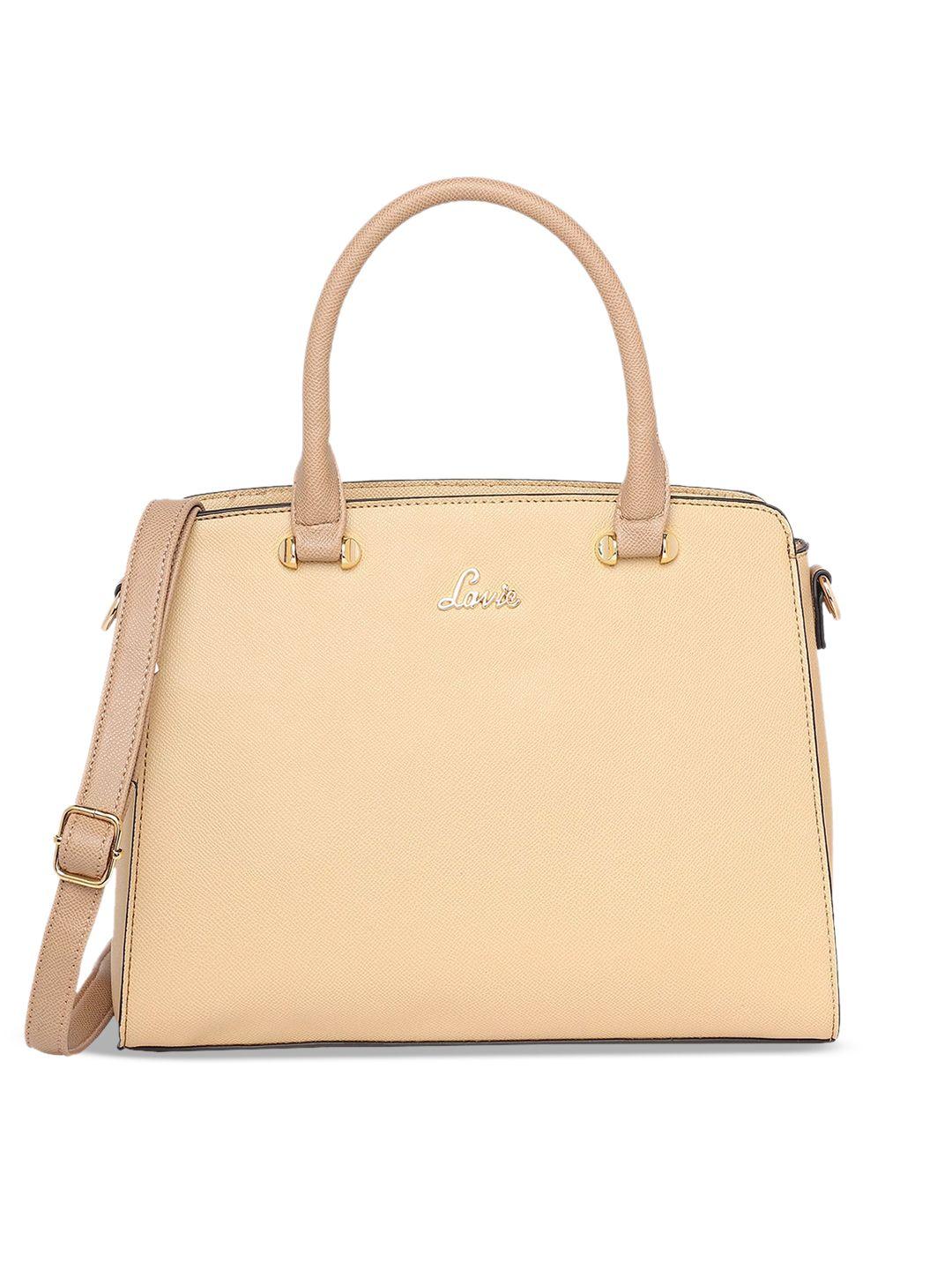 lavie beige structured shoulder bag