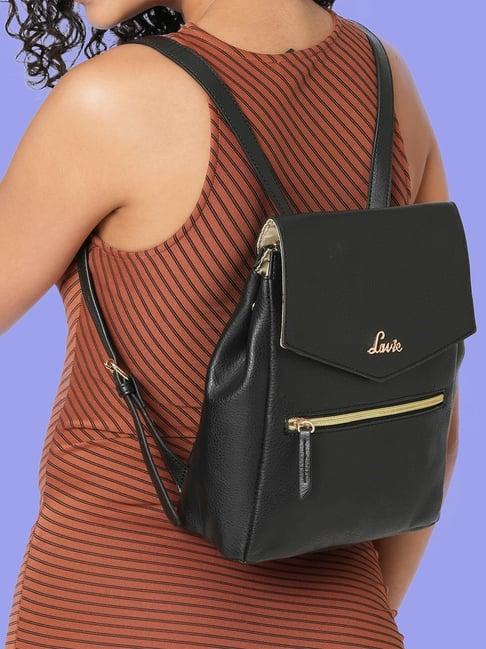 lavie black pu medium backpack