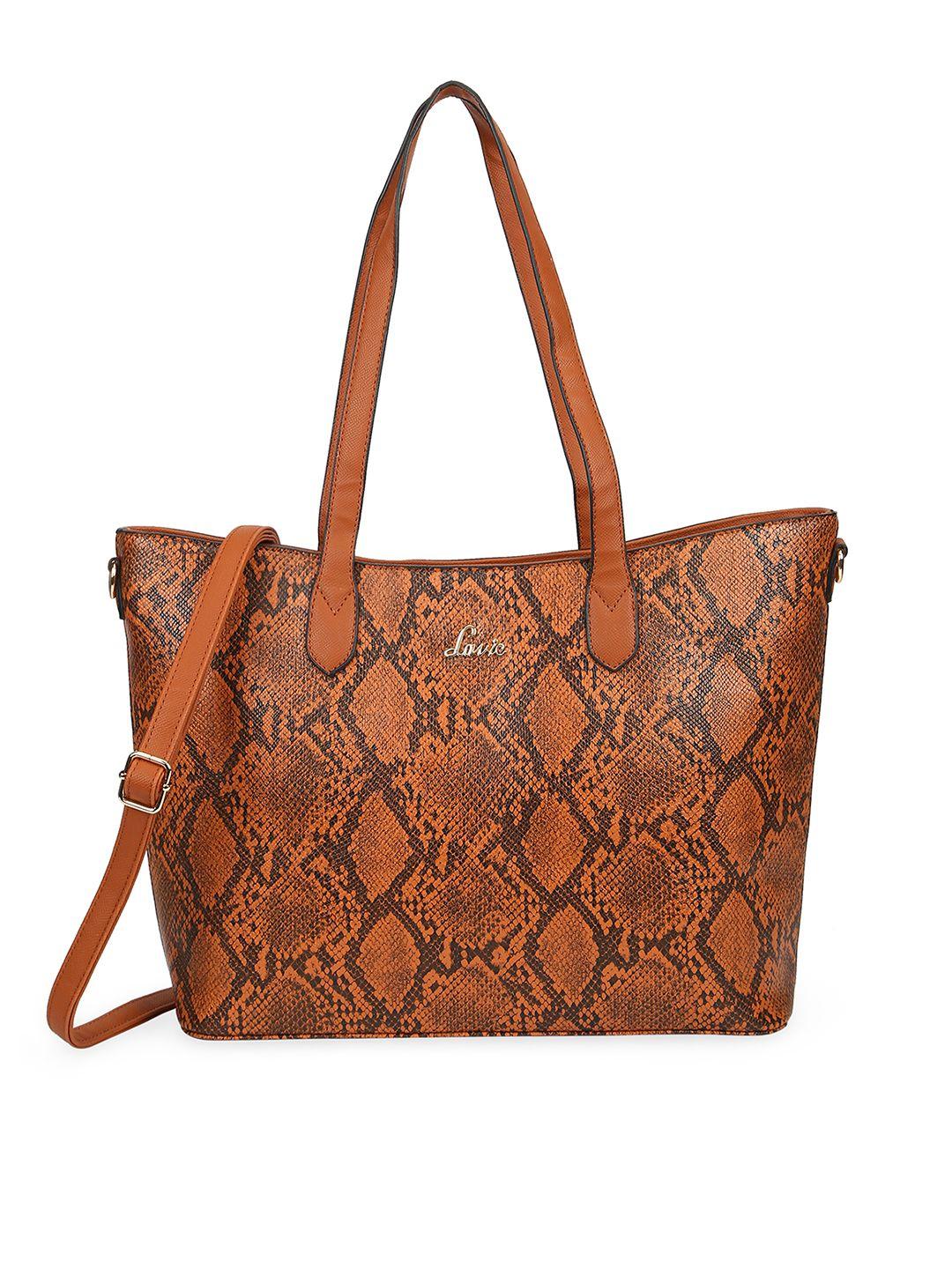 lavie brown animal printed satchel