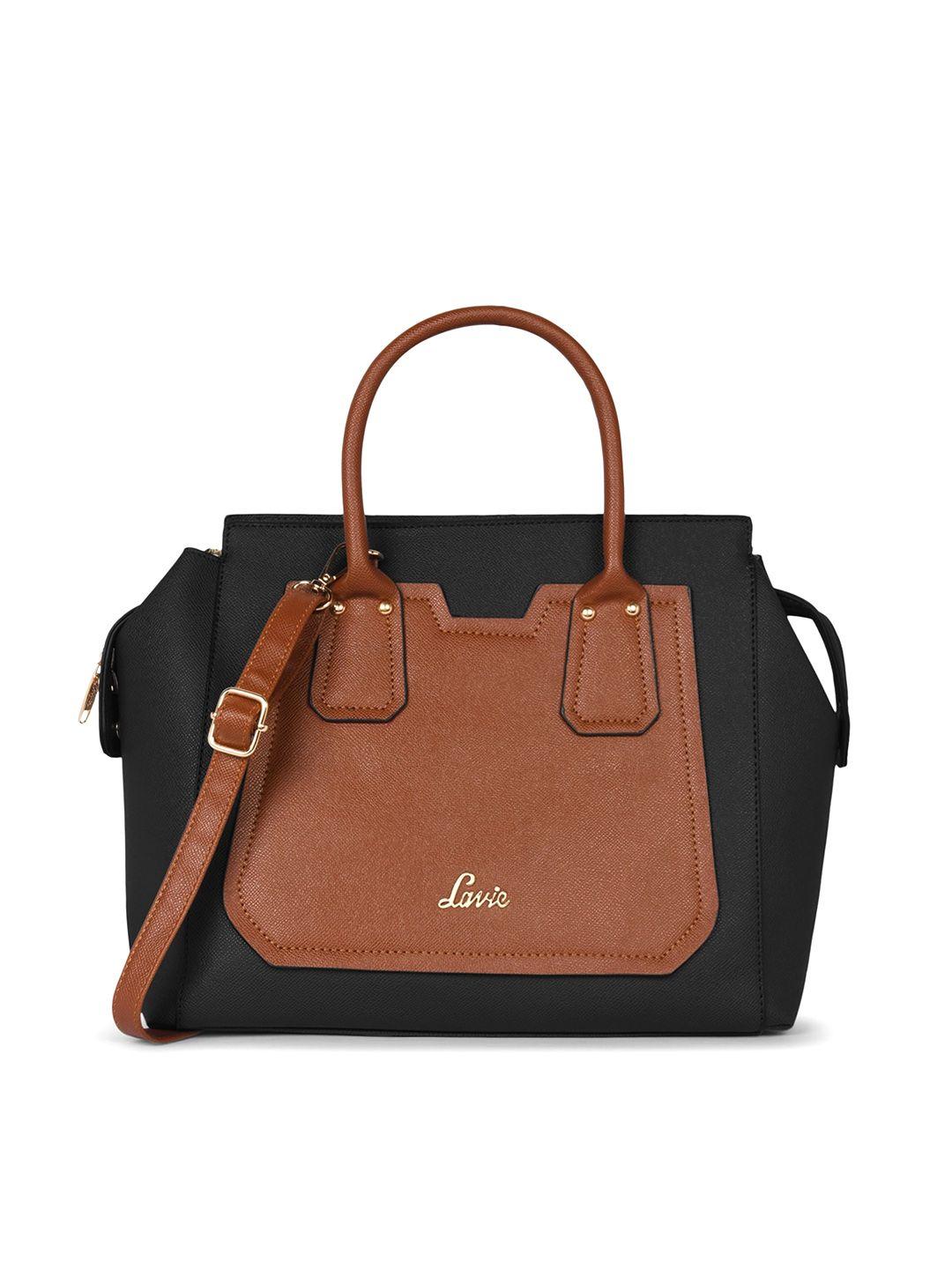 lavie colourblocked structured handheld bag