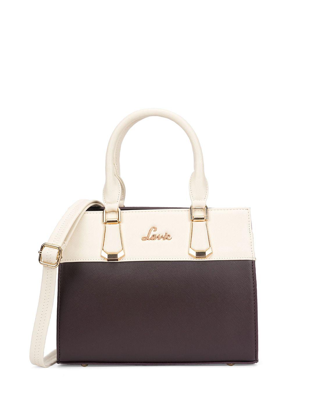 lavie colourblocked structured handheld bag