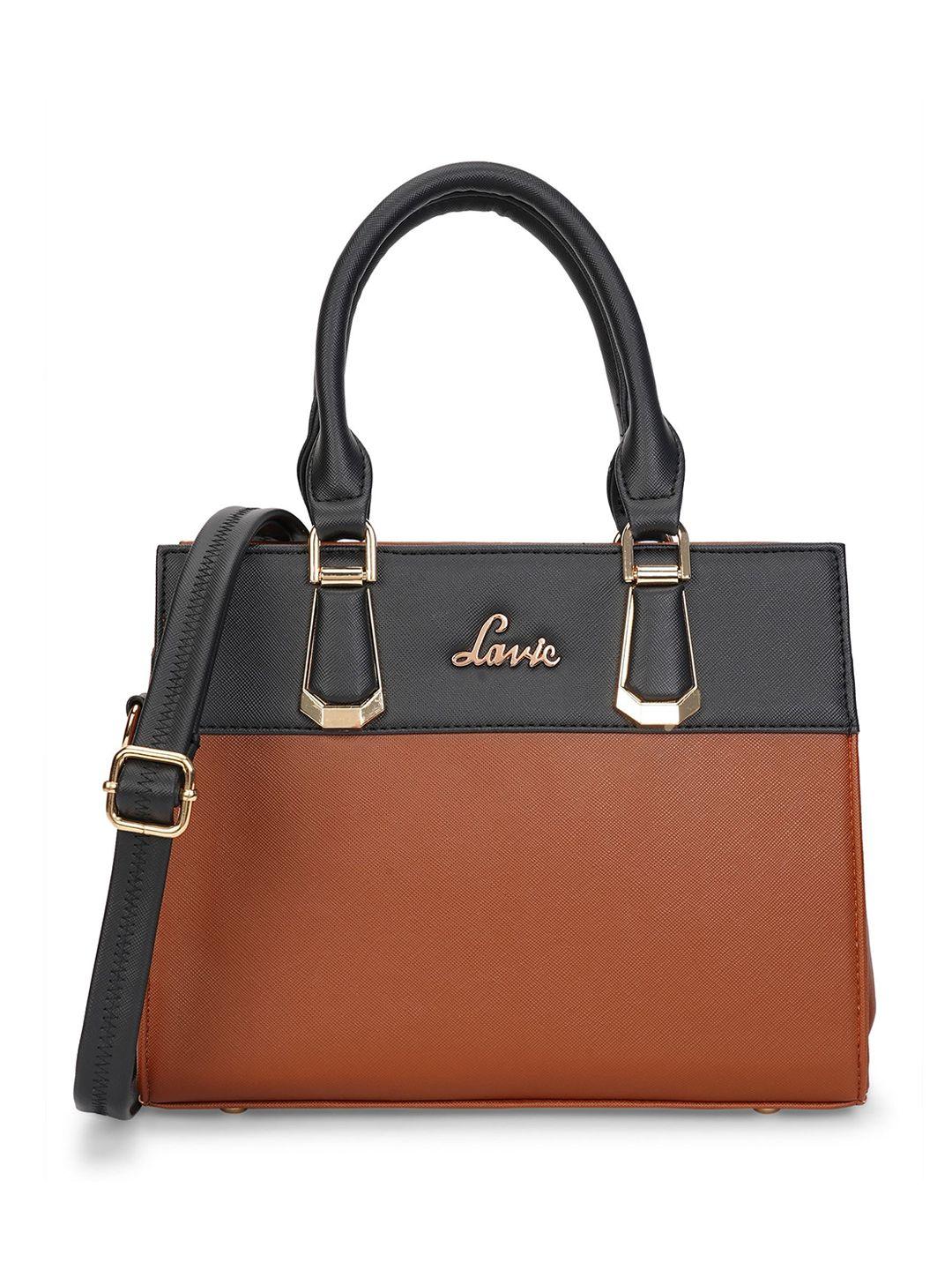 lavie colourblocked structured handheld bag