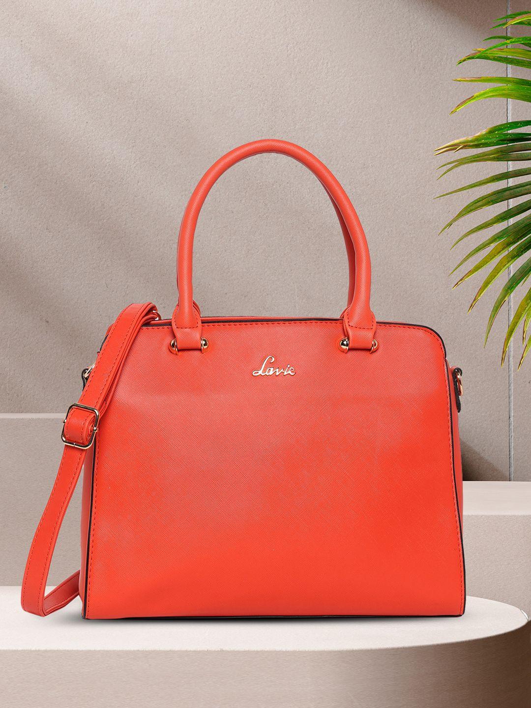 lavie coral red solid handheld bag