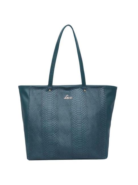 lavie croc nov teal textured large tote handbag