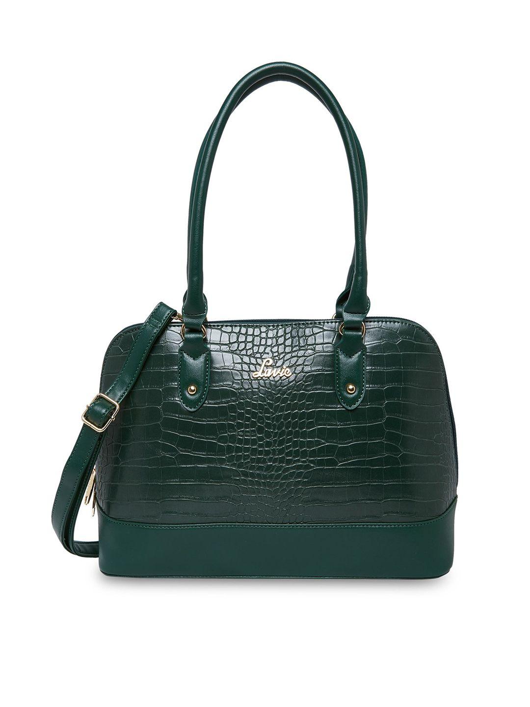 lavie green textured structured shoulder bag