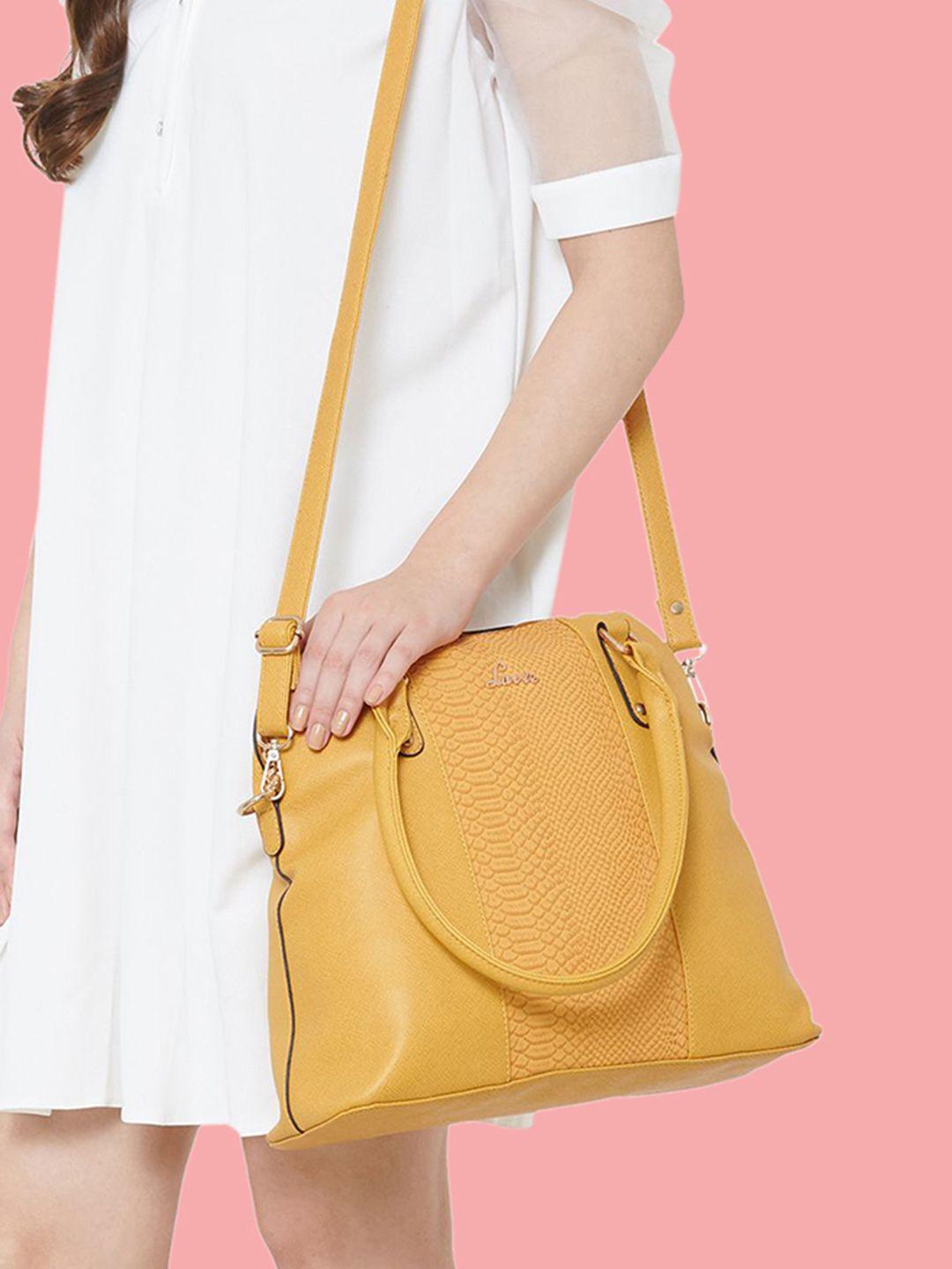 lavie horse women yellow textured dome satchel handbag