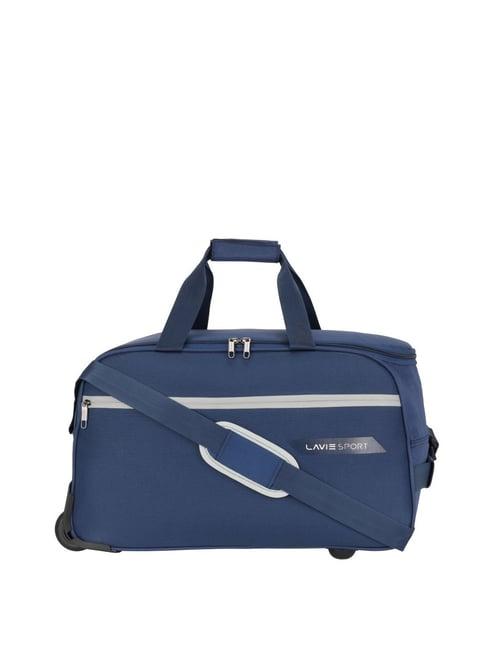 lavie lino m sml whl dfl nav navy 2 wheel solid medium duffle trolley bag