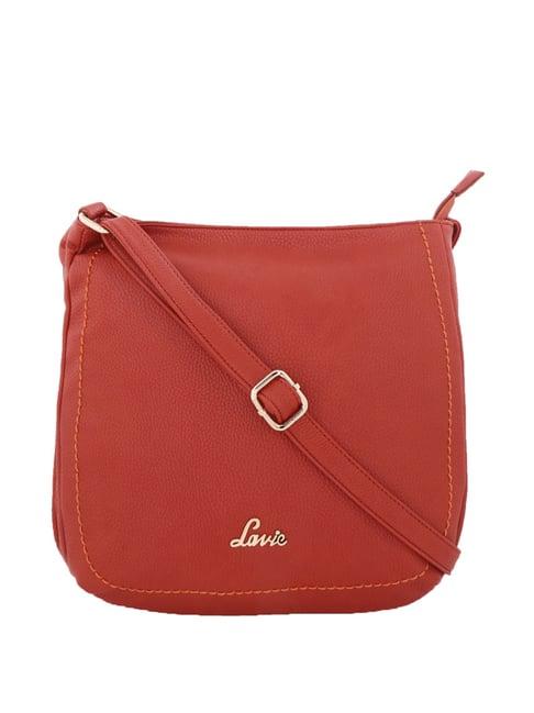 lavie marma red solid sling bag