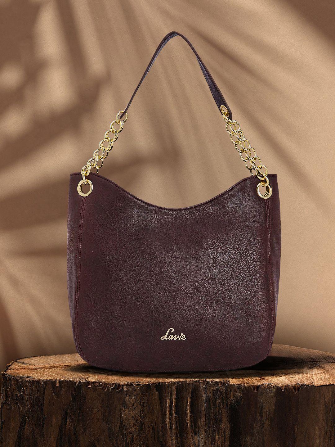 lavie maroon solid handheld bag