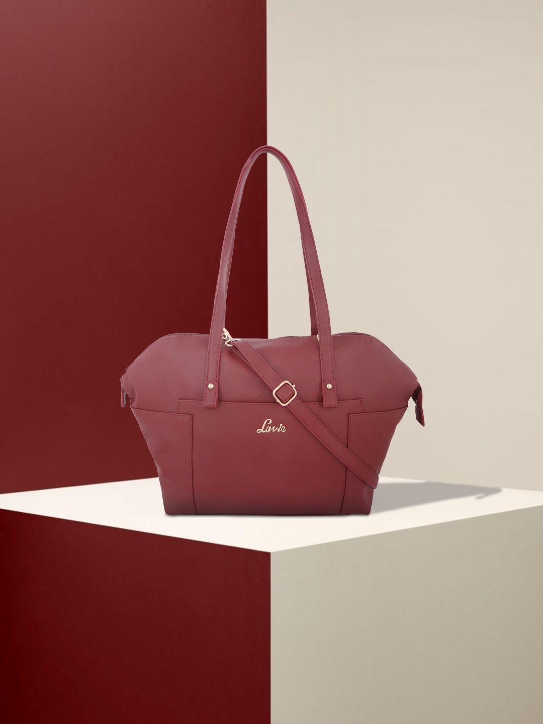 lavie maroon solid shoulder bag