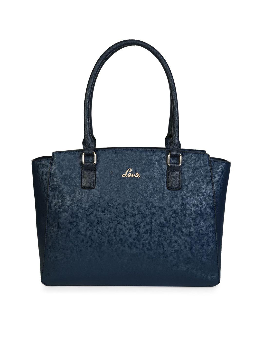 lavie navy blue structured handheld bag