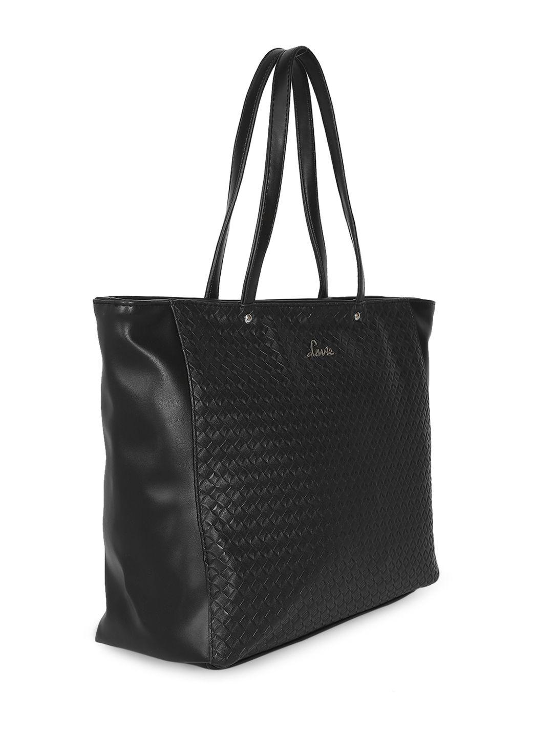 lavie nova women black textured shoulder bag