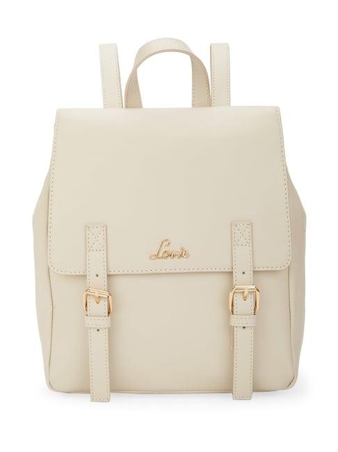 lavie oleo23 beige solid large backpack