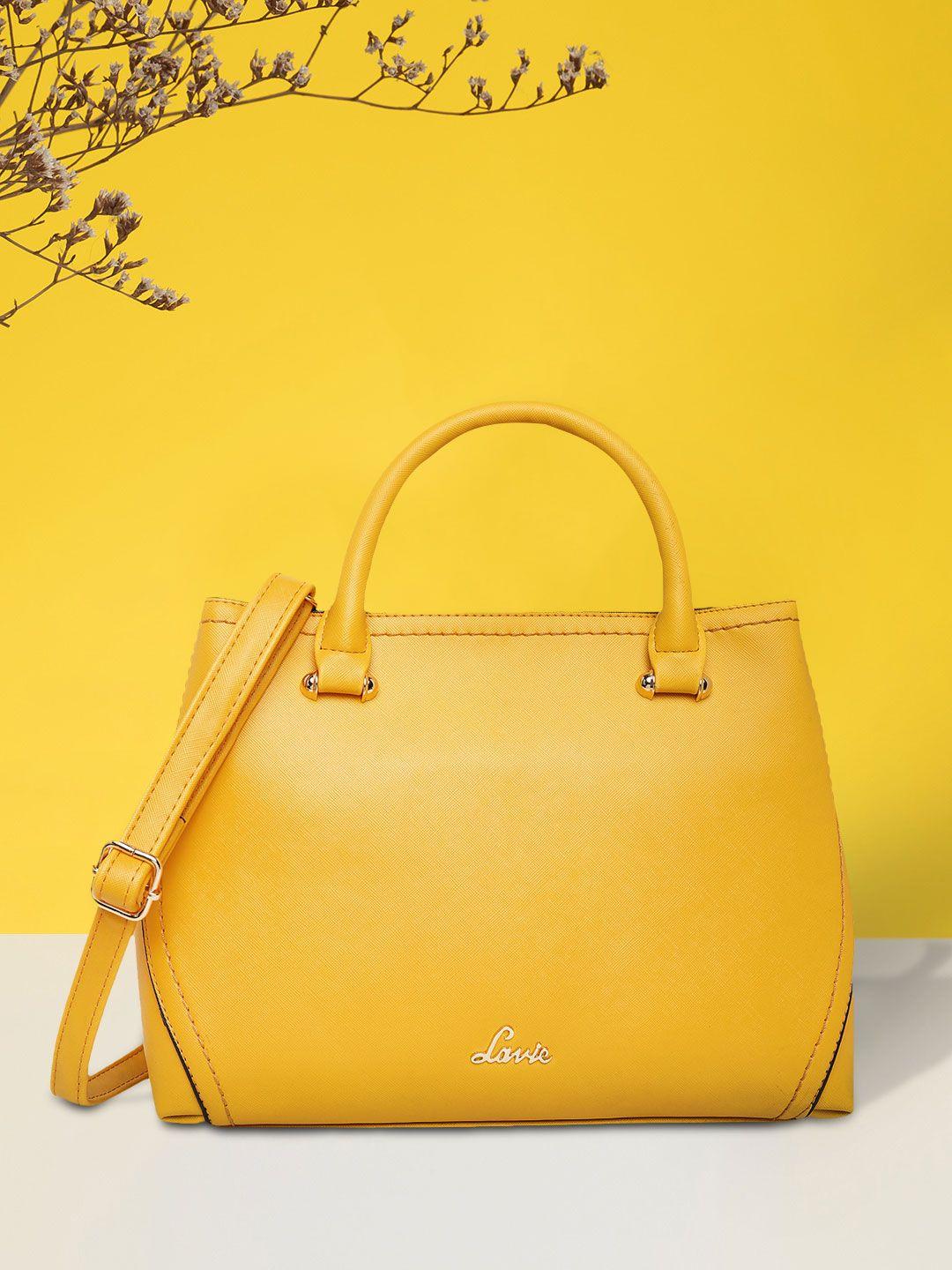 lavie omnia mustard solid structured handheld bag