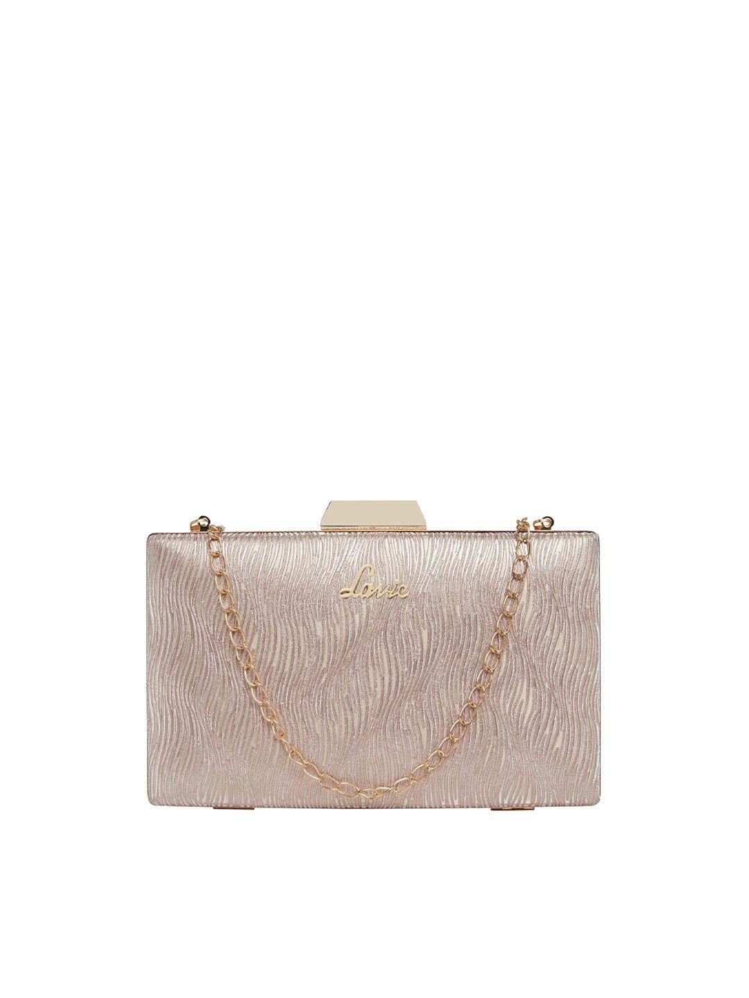 lavie pink & gold-toned embellished box clutch