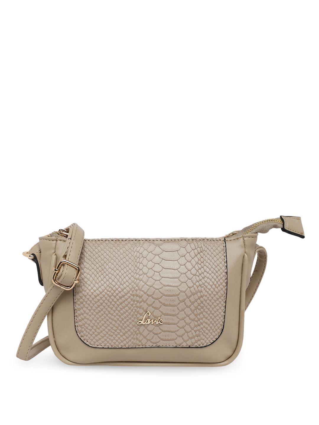 lavie pink & white textured sling bag