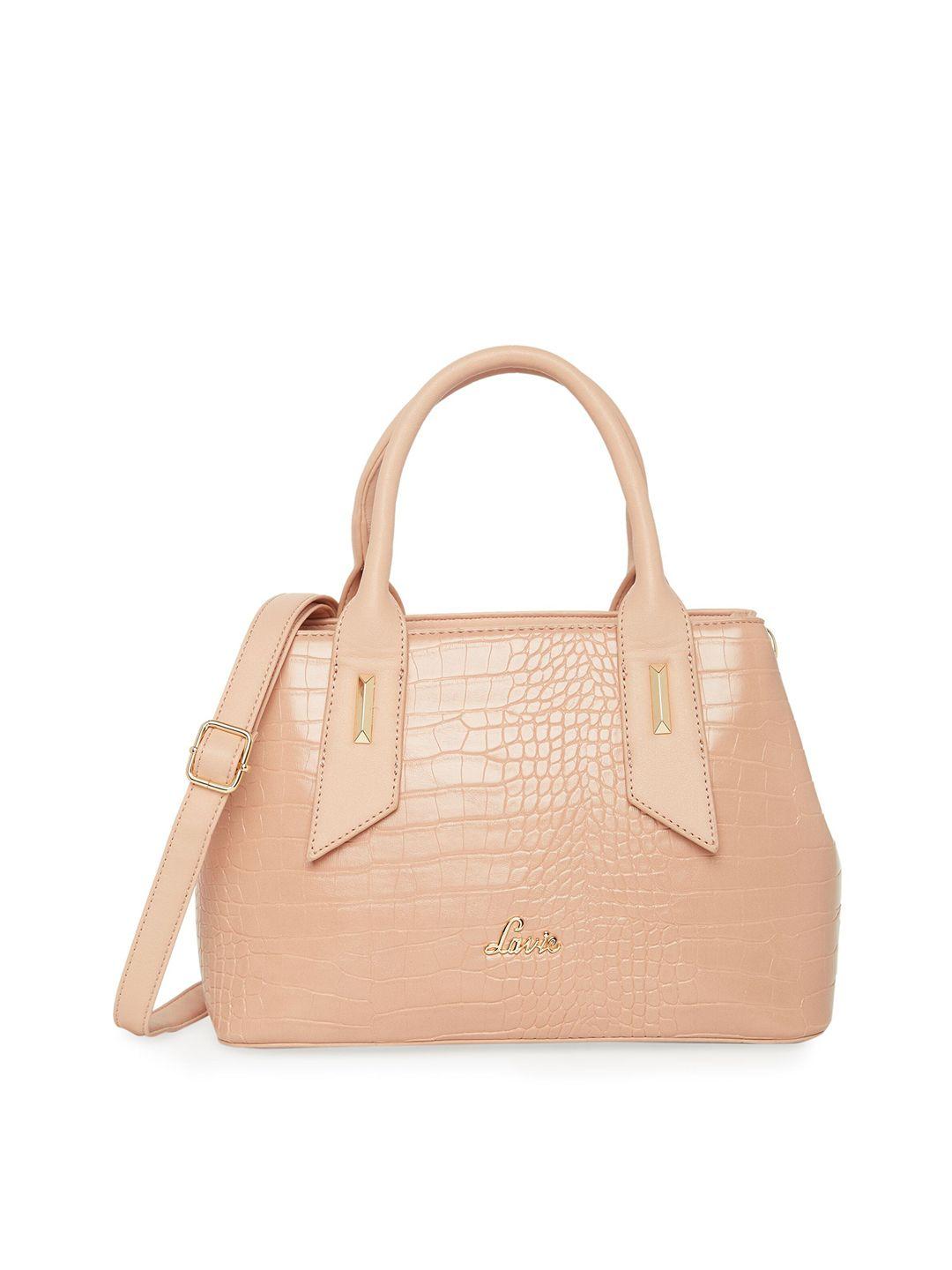 lavie pink animal textured structured handheld bag