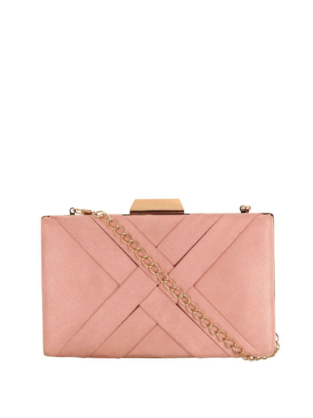 lavie pink solid criss fame box clutch