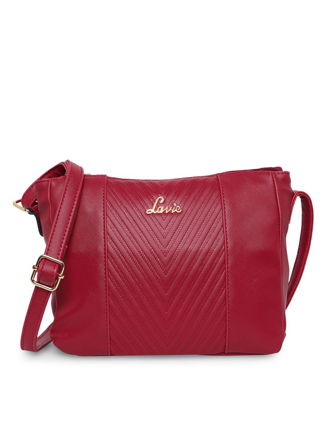 lavie pink textured sling bag