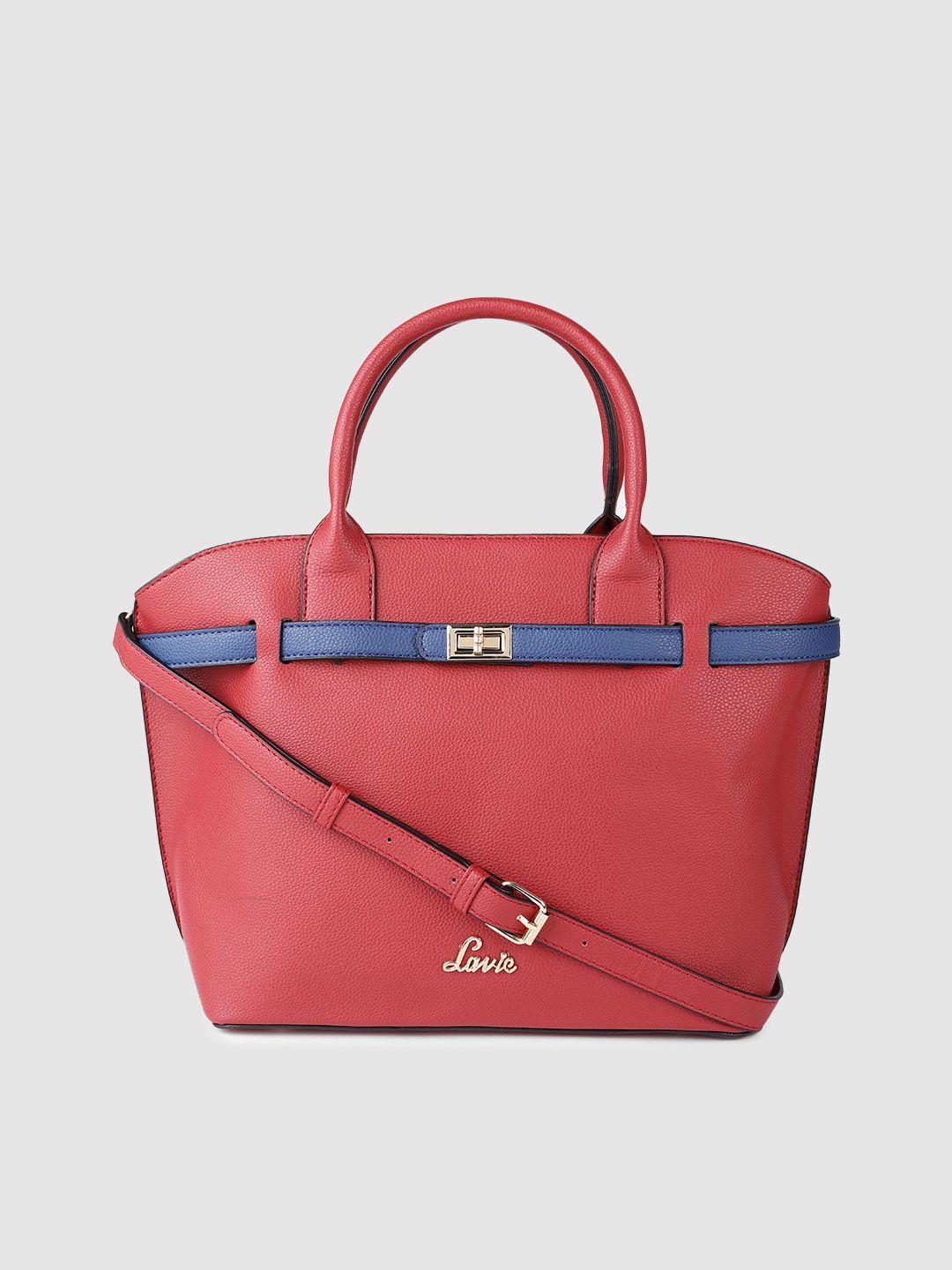 lavie red solid handheld bag