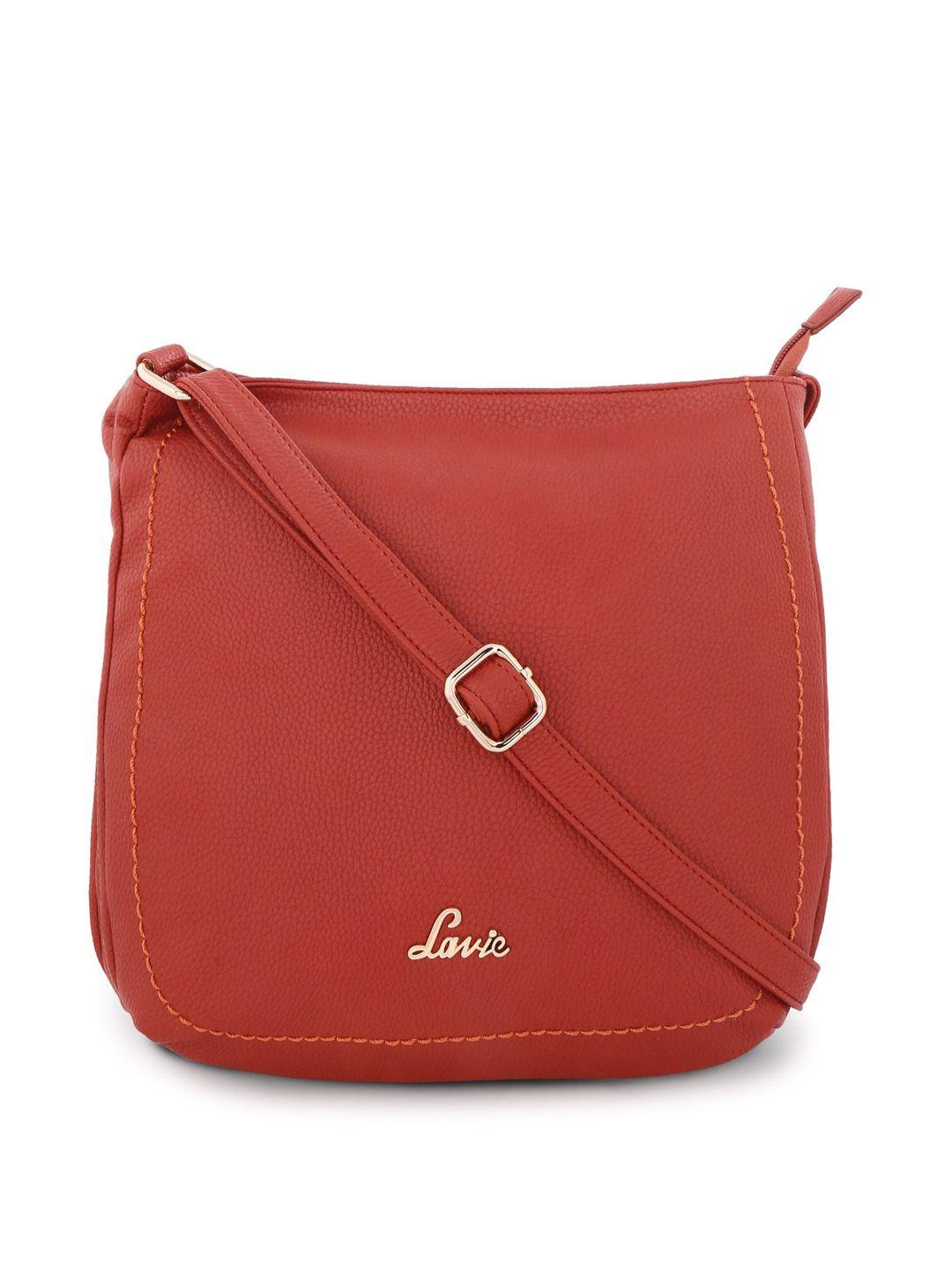 lavie red solid sling bag