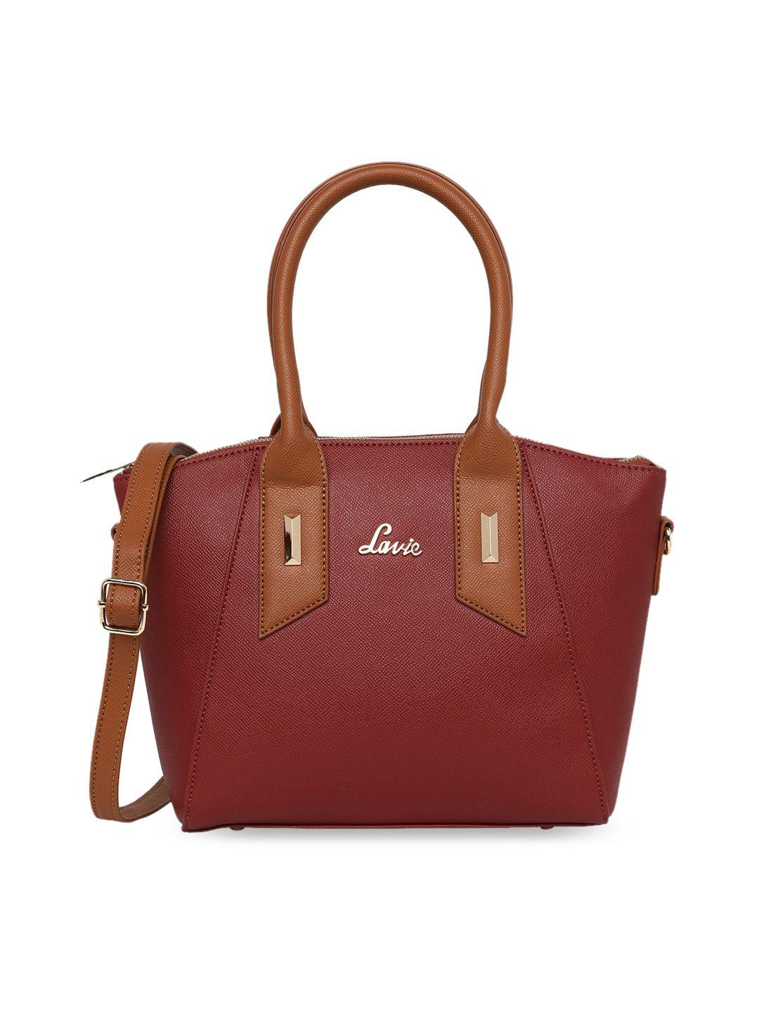 lavie red structured handheld bag