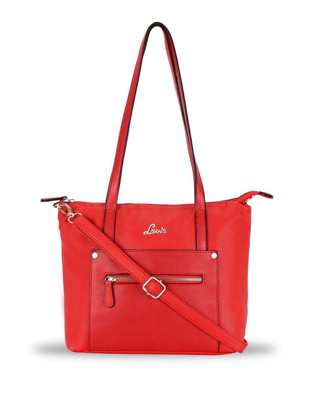 lavie red textured shoulder bag