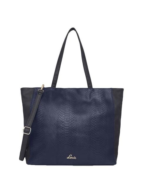 lavie sandria navy textured medium tote handbag