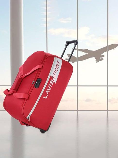 lavie sport 63 cms camelot wheel duffle bag with combi lock | trolley bag (red)