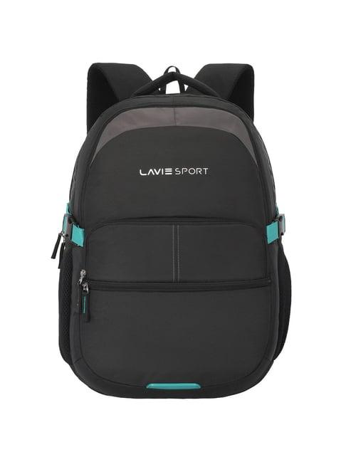 lavie sport aspire black polyester solid laptop backpack - 32 ltrs