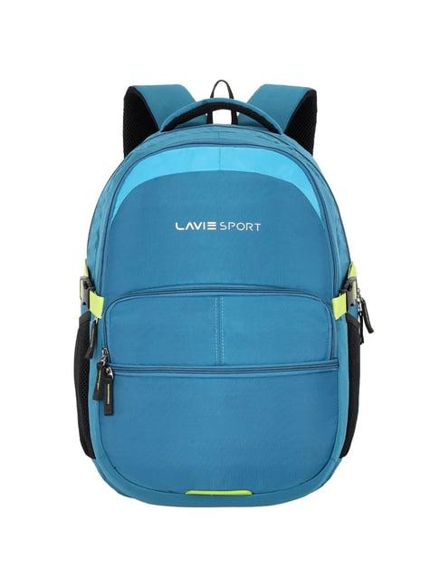 lavie sport aspire blue polyester solid laptop backpack - 32 ltrs