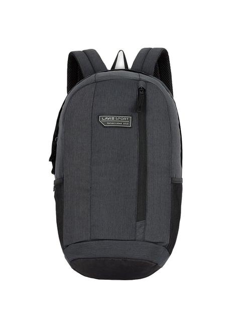lavie sport black polyester solid backpack - 22 ltrs