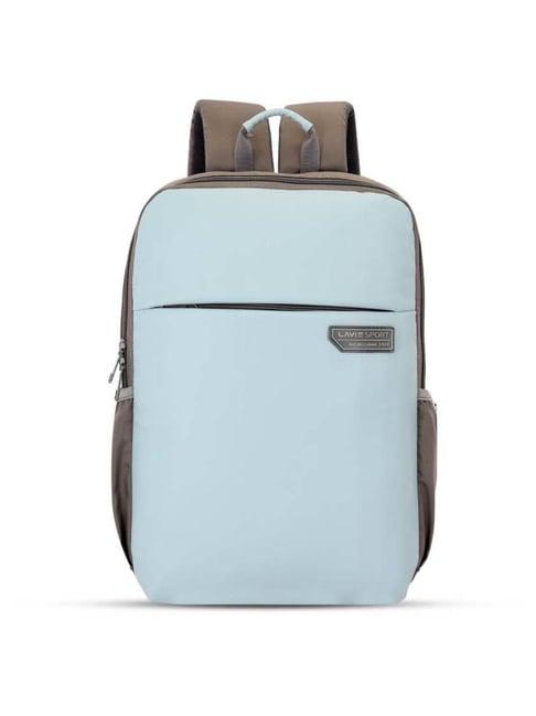 lavie sport blue & grey solid laptop backpack