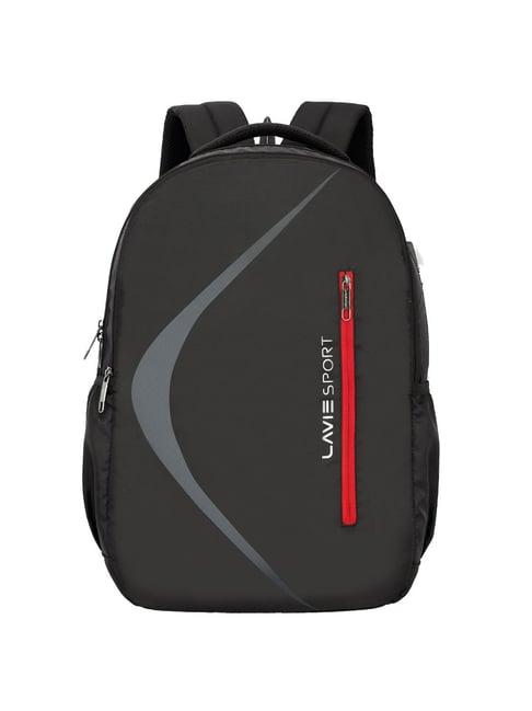 lavie sport boomerang 36l anti-theft laptop backpack for men & women (black)