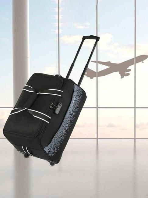 lavie sport cabin size 56 litre pixel wheel duffle  bag| duffle bag | 2 wheel  duffle bag (black)