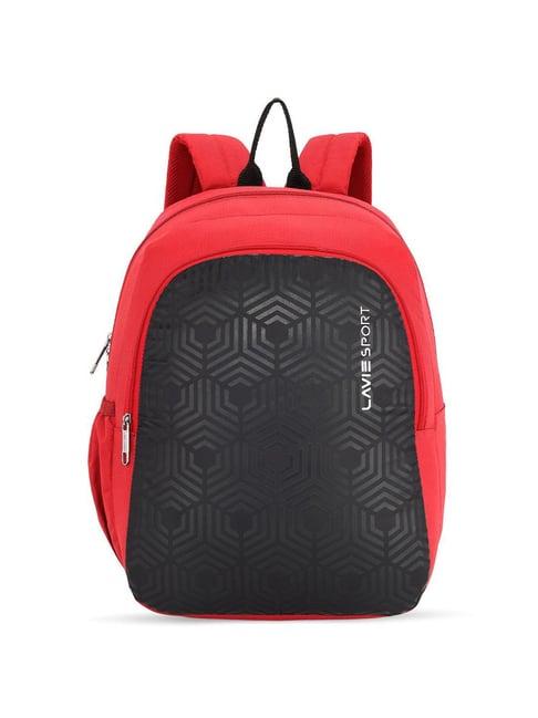 lavie sport hexa 2c 18l casual dobby daypack | school bag for boys & girls (red)