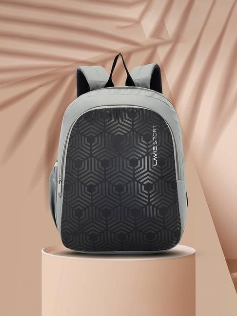 lavie sport hexa grey polyester printed backpack