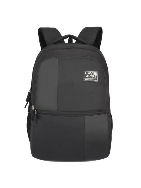 lavie sport phoenix black polyester solid laptop backpack - 31 ltrs