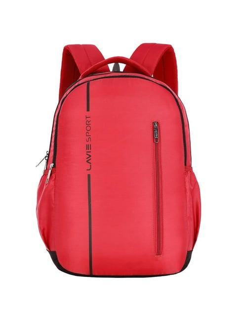 lavie sport streak 36l anti-theft laptop backpack for men & women laptop bag for boys & girls (red)