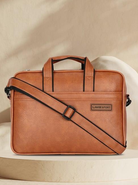 lavie sport tan synthetic medium messenger bag