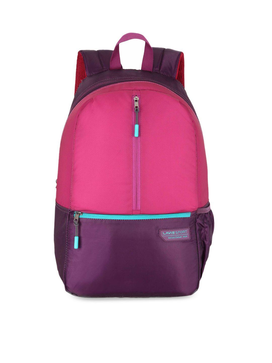 lavie sport unisex magenta & purple solid backpack
