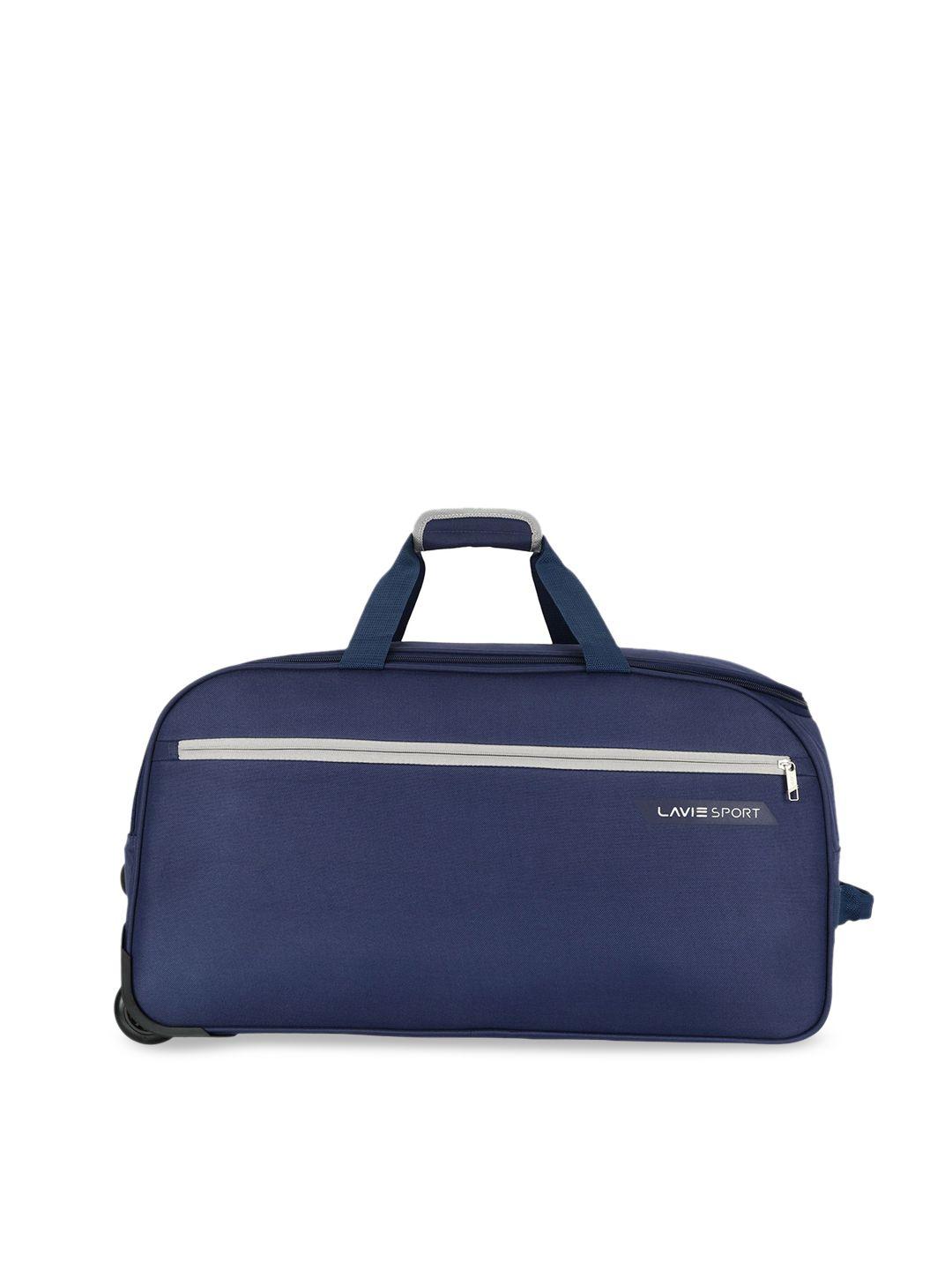 lavie sport unisex navy blue & beige polar x medium duffel bag